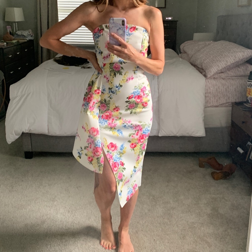COPY - ASOS Floral strapless dress size 0